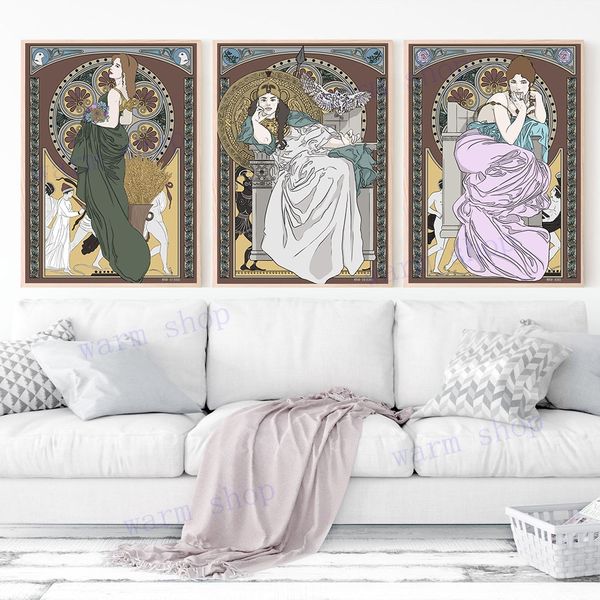 Personnages de mythologie grecque Affiche Artemis Goddess Witch Urania Astronomy Muse Mur Art Picture toile Imprime