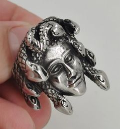 Griekse mythologie Gorgon Monster 316L roestvrij staal ringen horror giftige slangen slangen haar medusa ring punk biker jood 240424