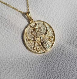 Mythologie grecque Collier Hécate pour femmes en acier inoxydable Artemis Aphrodite ATHENA VINTAGE GODDESS BIELRY9486369