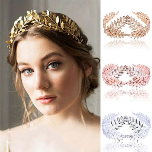 Couronne de fête de mariage, déesse romaine grecque, feuille d'olivier, diadème de mariée, accessoires pour cheveux, bijoux pour femmes et filles, bandeau 254z