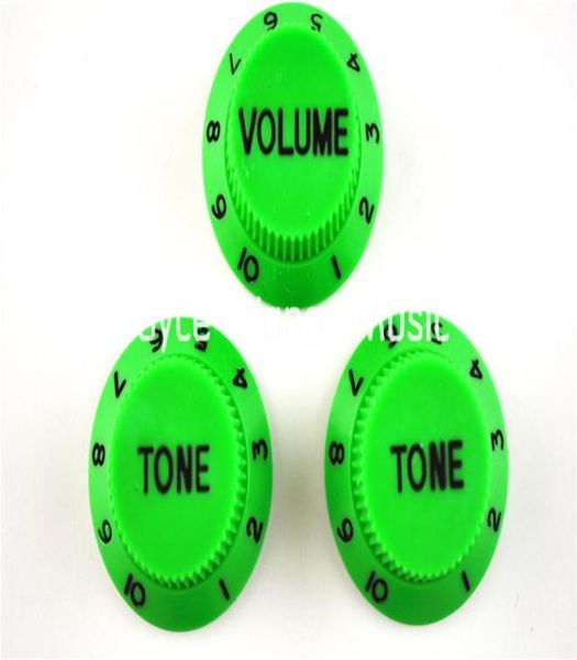 Boutons de commande de guitare électrique, vert, 1 volume, 2 tons, boutons de commande pour guitare de Style Fender Strat, vente en gros 7143257