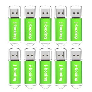 Verde 10PCS Rectángulo USB 2.0 Flash Drives Suficiente Pen Drives Thumb Memory Stick Almacenamiento 64M 128M 256M 512M 1G 2G 4G 8G 16G 32G para PC Laptop