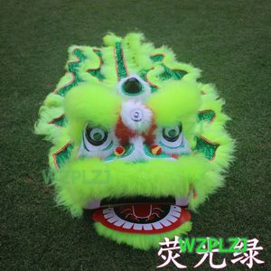 Vert 14 pouces classique Costume de danse du lion 5-12 ans enfant enfants WZPLZJ fête sport extérieur défilé scène mascotte Chine performance jouet Kungfu ensemble traditionnel