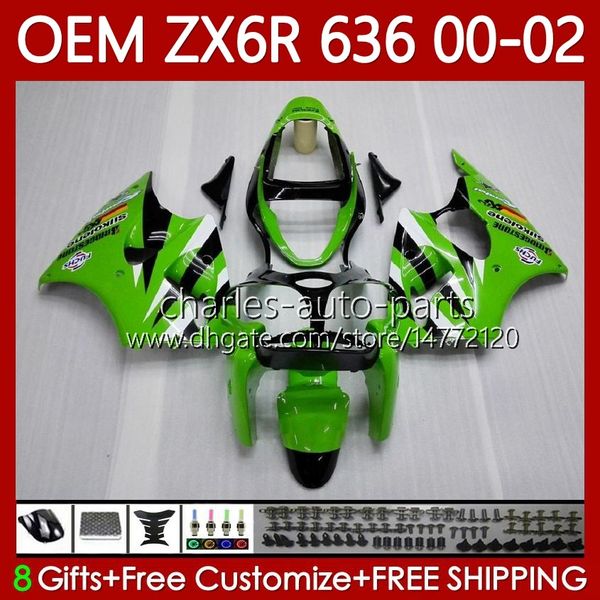 Corps OEM pour Kawasaki Ninja Noir Flammes ZX 636 600CC ZX-600 ZX-6R ZX636 ZX6R 00 01 02 37HC.68 ZX 600 CC 6 R ZX 6R ZX600 COWLLING ZX-636 2000 2001 Moulure à injection 2002