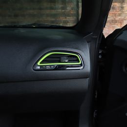 Anneau de ventilation de climatisation pour Console centrale ABS vert, pour Dodge Challenger 2015, sortie d'usine, accessoires d'intérieur de voiture 292v