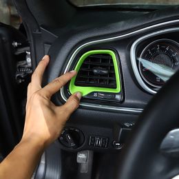 Anneau de ventilation de climatisation pour Console centrale ABS vert, pour Dodge Challenger 2015, sortie d'usine, accessoires d'intérieur de voiture 180P