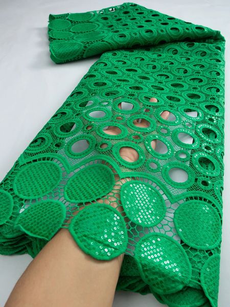 Tela de encaje africano verde con lentejuelas, tela de encaje guipur nigeriano de alta calidad, Material artesanal para coser vestido de fiesta TY3315 240117