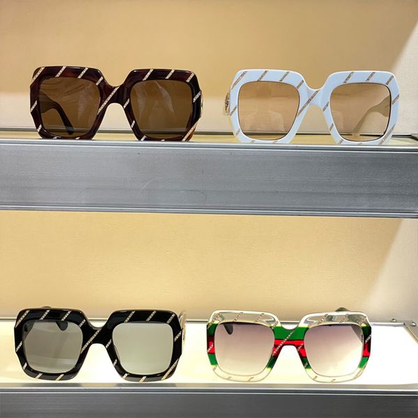 Gafas de sol web verdes y rojas Nuevo diseñador de moda hombres mujer gafas de taladro Marco cuadrado acetato gafas de sol 0178S estilo popular clásico gafas protectoras de alta calidad