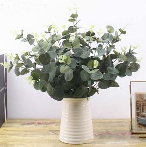 Groene kunstmatige bladeren grote eucalyptus blad planten muur materiaal decoratieve nepplanten voor thuiswinkel tuin feest decor GA680