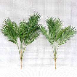 Verde artificial hoja de palma plantas de plástico rama de árbol tropical plantas falsas selva hogar jardín decoración decoración de boda accesorio 210624