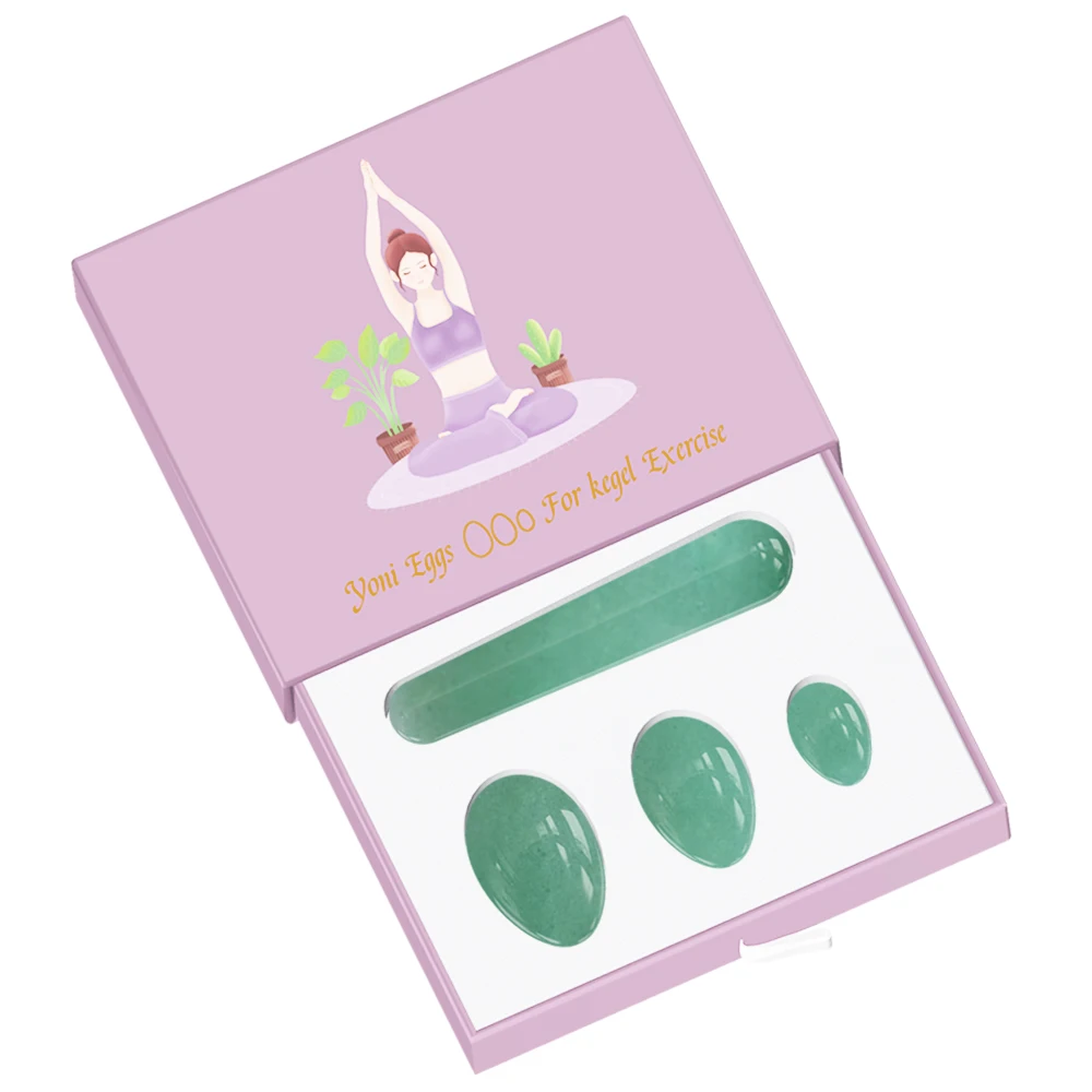 Aventurine verte yoni œuf kege balle 100% natures d'œufs de jade femme exerciseur de kegel foré et non rotule billes d'hygiène féminine