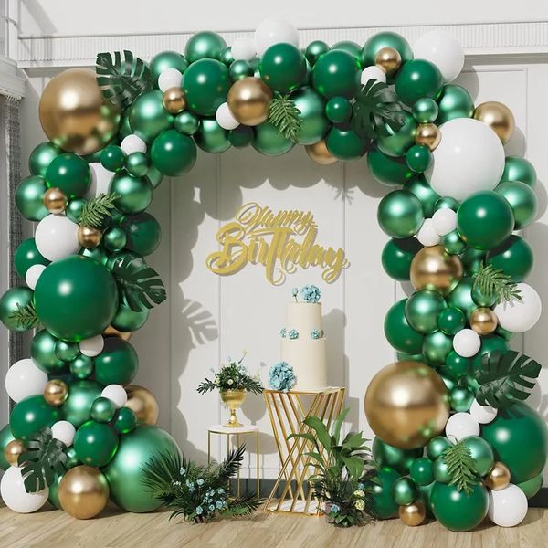 Green Balloon Arch Garland Kit Jungle Safari Party Baloon Wild One Birthday Dec Kid Baby Shower Latex Ballon chaîne 231220