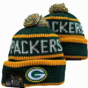 Green Bay''Packers''Beanies Bobble Hats Casquettes de baseball 2023-24 Chapeau de seau de créateur de mode Chunky Knit Faux Pom Beanie Chapeau de Noël Sport Knit Hats A1