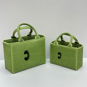 Groene strandtas Designer Cabas Thais gras geweven groentemandtas met grote capaciteit designer handbagjx Seaside Vacation Tote Nieuwe graszak geweven emmertas