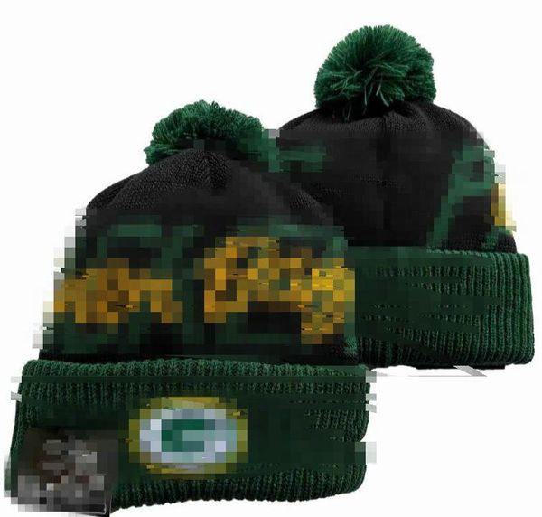 GREEN Beanie BAY Gorros SOX LA NY Equipo de béisbol norteamericano Parche lateral Lana de invierno Deporte Gorro de punto Pom Skull Caps A19