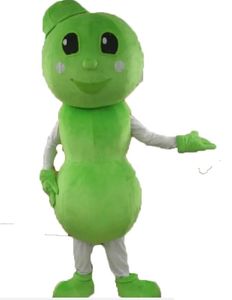 Haricots verts Costume de mascotte Halloween Noël Personnage de dessin animé Tenues Costume Dépliants publicitaires Vêtements Carnaval Unisexe Adultes Tenue