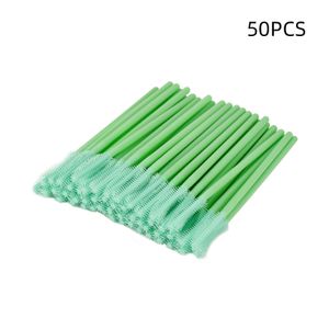 Groene schoonheid make-up huishoudelijke wenkbrauwborstel type mes wegwerp siliconen wimperborstel 50 stks