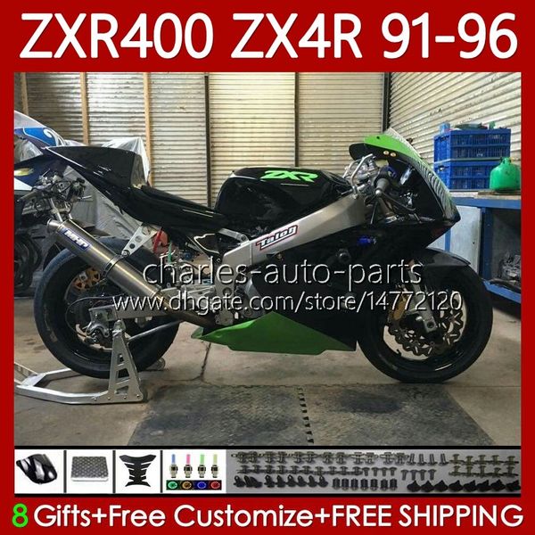 Kit carrosserie vert noir pour KAWASAKI NINJA ZXR 400 CC ZX-4R ZXR400 91 92 93 94 95 96 Cowling 138No.26 ZX4R 400CC ZX 4R ZXR-400 1991 1992 1993 1994 1995 1996 Carénages complets ABS