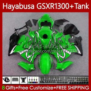 Groene zwarte bakken voor Suzuki Hayabusa GSXR-1300 GSXR 1300 cc GSXR1300 96 97 98 99 00 01 74NO.70 GSX-R1300 1300CC 2002 2003 2004 2005 2006 2007 GSX R1300 96-07 Carrosserie