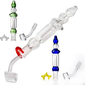 Kit de colector Nector transparente azul verde con puntas de cuarzo de 10mm 14mm conjunto Keck Clip Banger Nails colectores NC Kits pipa de fumar NC20