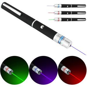 Groene blauwe paarse rode laseraanwijzer Pen Great Krachtige Stylus Beam Light 5MW Professional High Power Laser 532nm 650nm 405nm