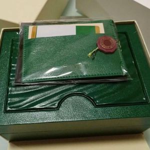 Boîte de montre verte originale avec cartes et papiers certificats boîte à main pour montres 116610 116660 116710