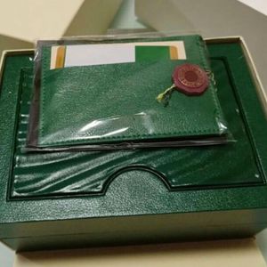 Boîte de montre de marque verte originale avec cartes et papiers certificats, sacs à main pour montres 116610 116660 116710 2419