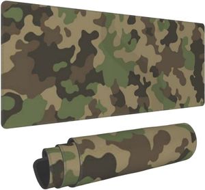 Tapis de souris camouflage vert grand tapis de souris de jeu rectangulaire pour ordinateur portable bureau 11.8 X 31.5 pouces tapis de souris Gamer