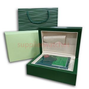 Green Cases R qualité O Watch L Boîte en bois E Papier X certificat de sacs Boîtes originales pour montres en bois Femme Coffret cadeau Accessoires r235y