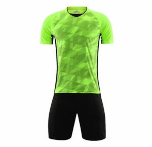 Groene kinderen Kids Soccer Jersey Set Mannen Volwassen Voetbal Kits Uniformen Aangepaste Futbol Training Shirts Short Suit