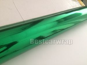 Vinyle en chrome vert enveloppe d'enveloppe d'enveloppe de voiture de voiture en chrome EXTRACTABLE 1,52x20m / rouleau
