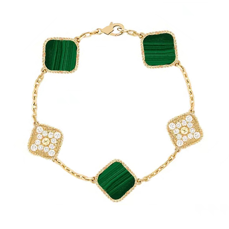 groene klaver armband tennis ketting armband vier blad bloem armband ontwerper voor vrouwen heren armbanden 18 gouden plaat zilveren luxe sieraden Valentijn cadeau