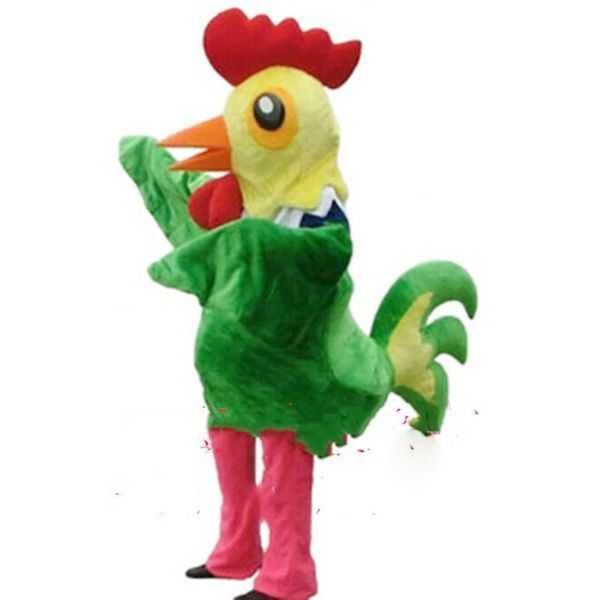 Traje de mascota de gallo verde Trajes Ropa de fiesta Publicidad Mascota de Halloween Fursuit