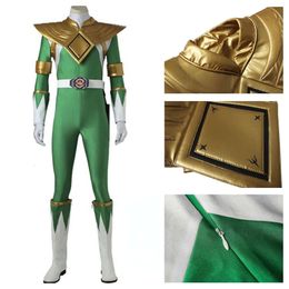 Costume de Cosplay vert pour homme, déguisement de Ranger, Costume de Cosplay avec bottes, Costume de combat avec accessoires d'armure, tenue d'halloween