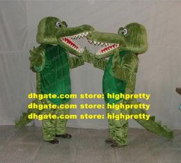 Groene krokodil alligator mascotte kostuum volwassen stripfeest avondfeest cultureel festival zz6310