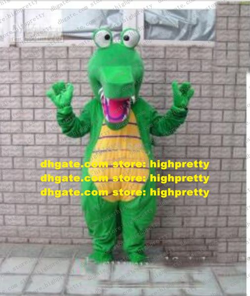 Crocodile vert Alligator mascotte Costume adulte dessin animé personnage tenue Costume circulariser Flyer télévision thème zz7908