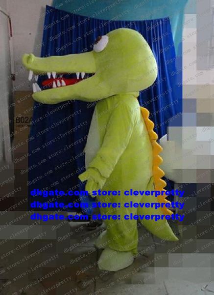 Costume de mascotte d'alligator Crocodile vert, tenue de personnage de dessin animé pour adulte, Costume de célébration d'entreprise, salon de beauté zx818