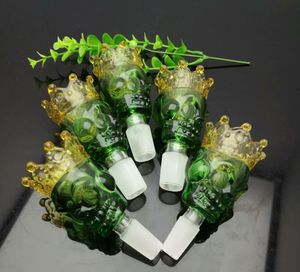 Couronne verte tête fantôme tête de bulle de verre gros bongs en verre brûleur à mazout conduites d'eau en verre plates-formes pétrolières plates-formes pour fumer