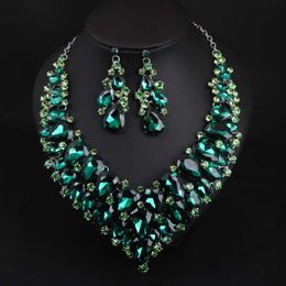 Collar de crea de cristal verde Set Collar Destino Vesán Fiesta Accesorios femeninos