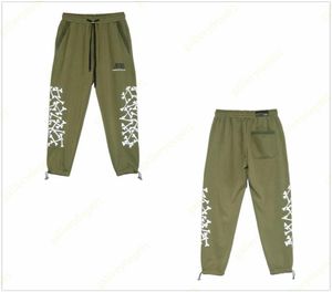 Pantalones deportivos de diseñador verde, pantalones cargo con estrellas, letras de la calle llenas, jogger, estampado de letras, cargas, tecnología polar, hip hop, de gran tamaño Co4731860