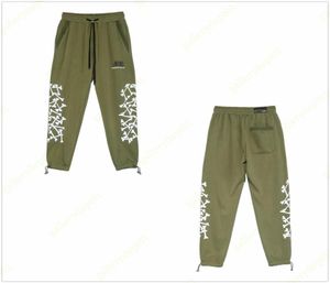 Pantalones deportivos de diseñador verde, pantalones cargo con estrellas, letras de calle llenas, jogger, estampado de letras, cargas, tecnología polar, hip hop, de gran tamaño Co8286160