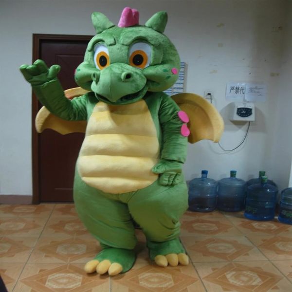 costume de mascotte de dinosaure vert costume de mascotte de dragon vert pour adultes fête de carnaval d'Halloween event241r