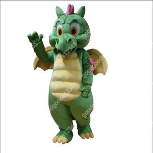 Costumes de mascotte de dinosaure vert