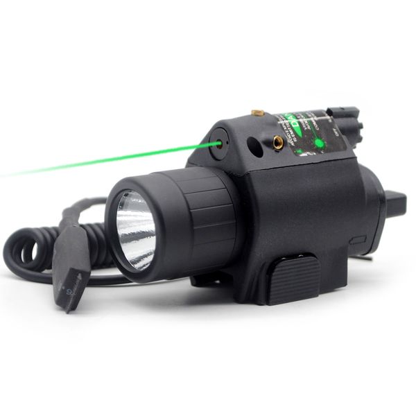 Linterna LED láser de punto verde, mira telescópica para caza, Combo de montaje con riel Picatinny de 20mm