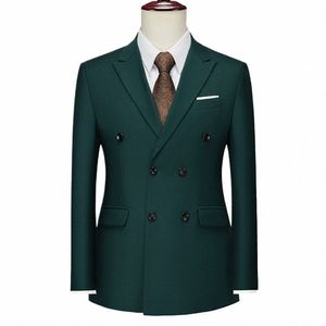 Vert Double boutonnage formel hommes costume veste sur mesure Slim Fit mariage marié manteaux couleur unie Blazer veste 2022 Hombre 6XL y9Mv #