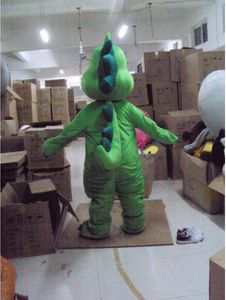 Disfraz de Mascota de dinosaurio dragón verde disfraz de Mascotte para adultos regalo para Halloween