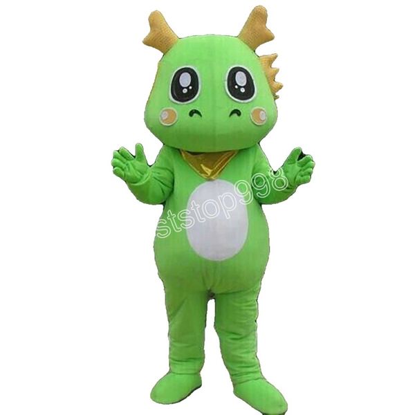 Costume de mascotte Dragon vert simulation de Performance dessin animé thème personnage adultes taille noël publicité extérieure tenue Costume