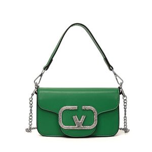 Sacs de soirée verts Mode Femmes Sac Flip PU Cuir Souple Designer Messenger Pur vert Bleu Blanc Dames Une Épaule Porte-Monnaie Sac À Dos 20 CM