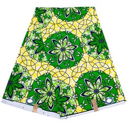 Tela africana de flores verdes de alta calidad 100% poliéster garantizado Material de tela Ankara de cera Real para coser ropa 190l
