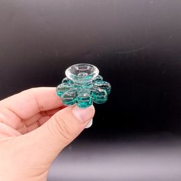 El cuenco de cristal verde del diseño de la flor para el agua Bong los accesorios que fuman del varón 14m m 18m m de los tubos para el aparejo del lenguado